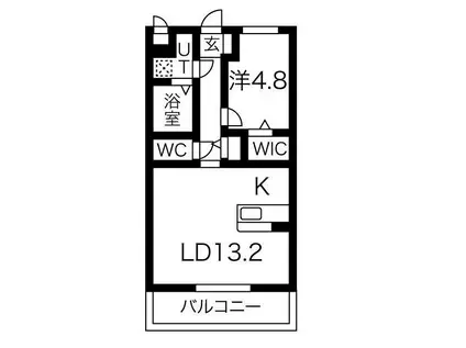 メゾンドフルール(1LDK/4階)の間取り写真