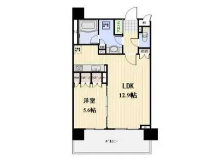 プロスペクト恩賜公園(1SLDK/3階)の間取り写真