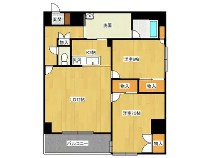 CENTER CITY5(2LDK/7階)の間取り写真