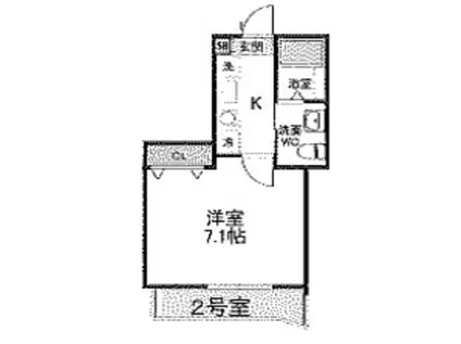 ピアンタ鬼越(1K/2階)の間取り写真