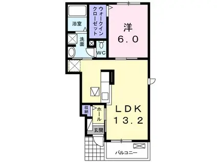 サンライズ(1LDK/1階)の間取り写真