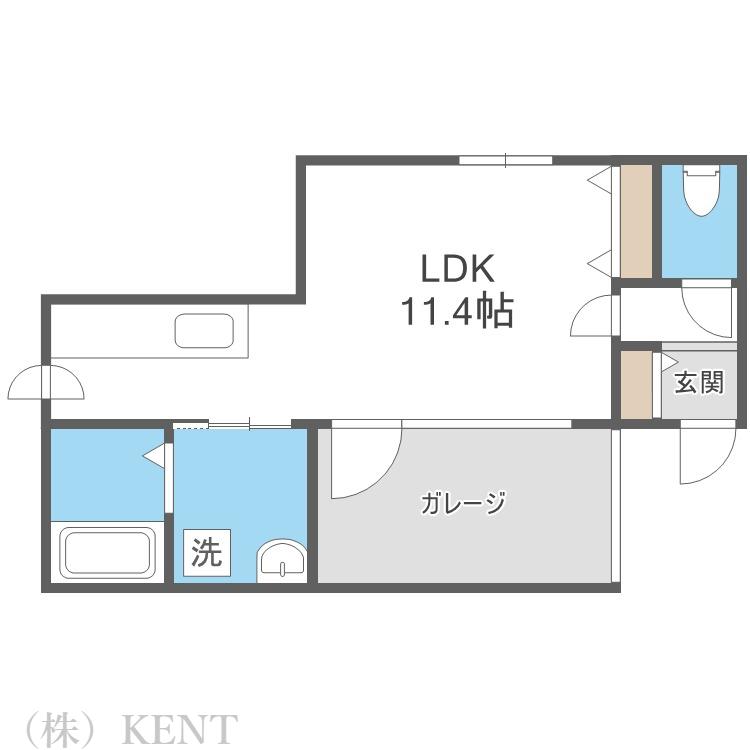 LIVING WITH MOTO(1K/2階)の間取り写真