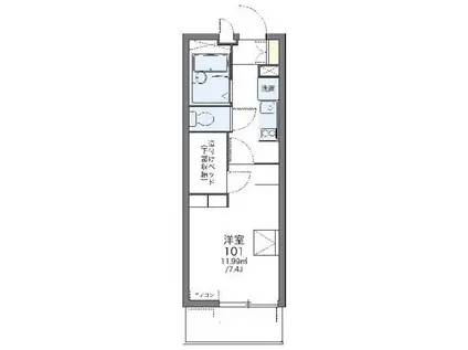 レオパレスヴィヴレ(1K/2階)の間取り写真