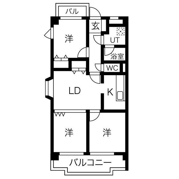 ヌンクタータ(2LDK/2階)の間取り写真