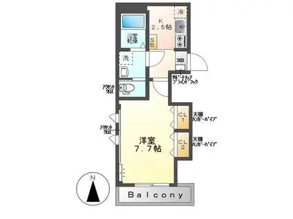 ALBA LAPIS(1K/3階)の間取り写真