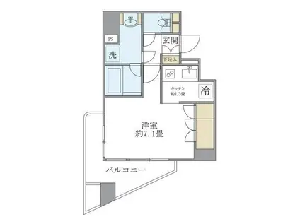 KDXレジデンス日本橋箱崎(1K/4階)の間取り写真