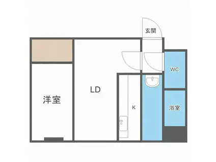 エクセル本通(1LDK/1階)の間取り写真