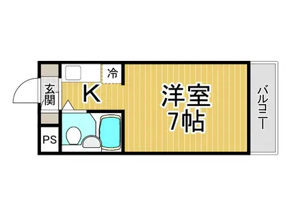 サンハイツ白鳩Ⅲ(ワンルーム/2階)の間取り写真