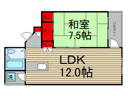 リラハイツI(1LDK/2階)の間取り写真
