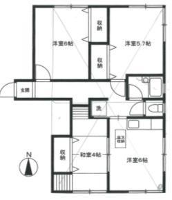 コーポ升竹(3DK/1階)の間取り写真