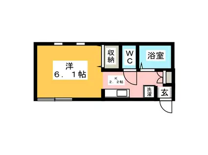 ソフィア相澤(1K/1階)の間取り写真