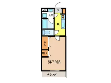 ララ・コスモ(1K/1階)の間取り写真