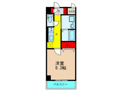 シエン枚方(1K/9階)の間取り写真