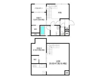 MODERN ASPIRATION 薬院COURT(2LDK/1階)の間取り写真