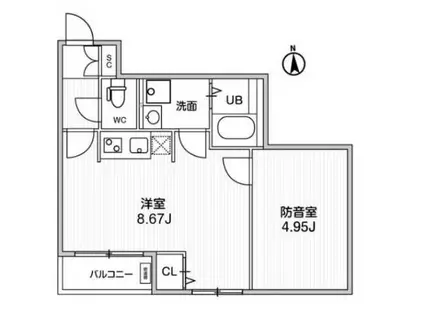 TS CUORE MUSE 落合(ワンルーム/3階)の間取り写真
