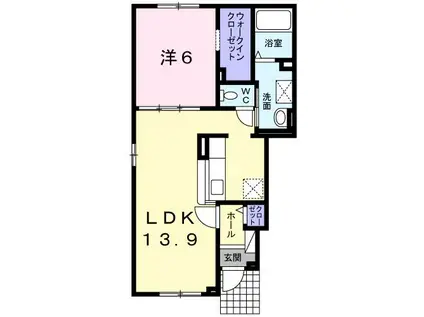 CASA S.K(1LDK/1階)の間取り写真