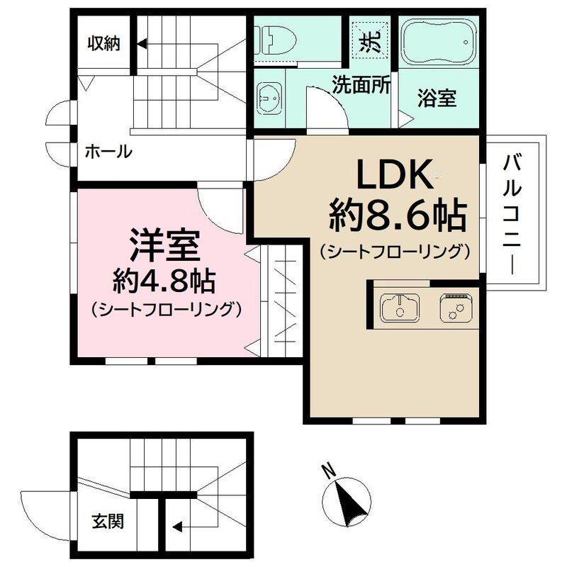 NEXT-Y(1LDK/2階)の間取り写真