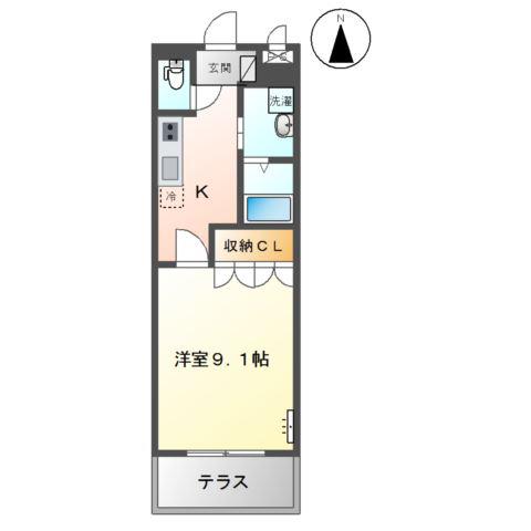 フローラ滑川(1K/1階)の間取り写真