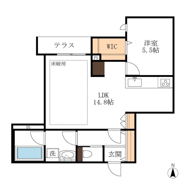 GRAND LUMIERE(1LDK/1階)の間取り写真