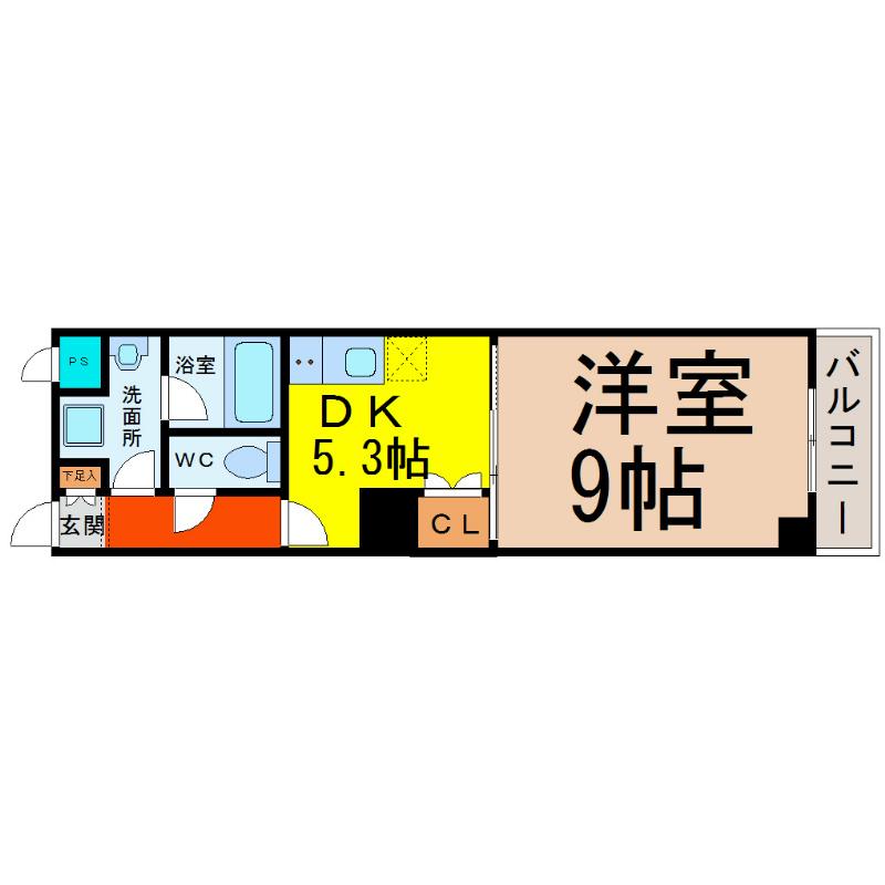 レジディア東桜(1DK/5階)の間取り写真