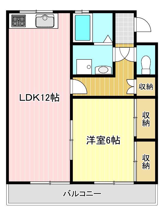 ファミール(1LDK/2階)の間取り写真