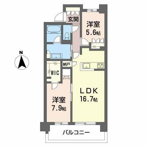 マストスタイル東白壁(2LDK/2階)の間取り写真