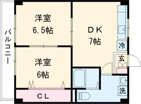 10POINTS(2DK/1階)の間取り写真
