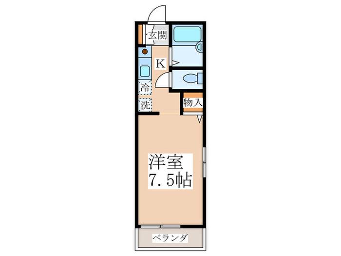 グリートナガトシ(1K/2階)の間取り写真