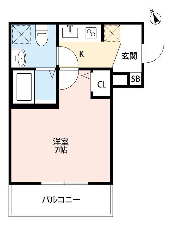 グランプルーヴ東大宮(1K/1階)の間取り写真