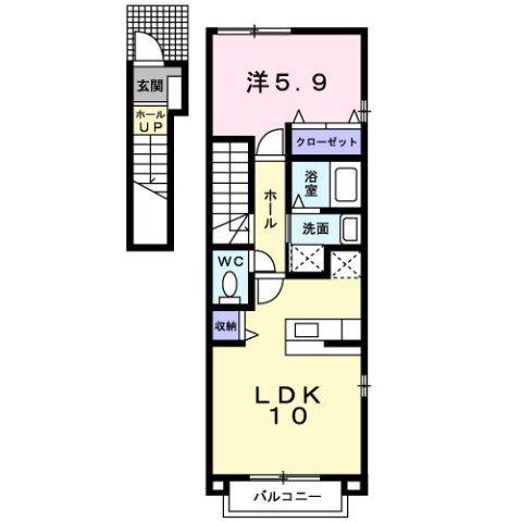 フランメゾン2(1LDK/2階)の間取り写真