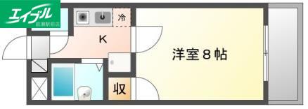 パルミラ津高(1K/3階)の間取り写真