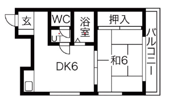 ロンド小松川(1DK/2階)の間取り写真