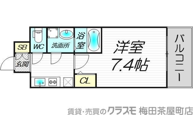 サムティ福島RUFLE(1K/9階)の間取り写真