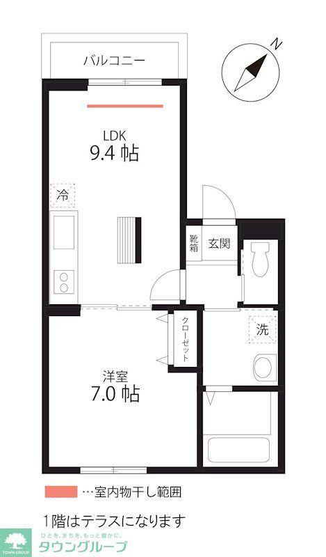 QUIET CRAB HOUSE TOGETHER WITHB生麦II(1LDK/3階)の間取り写真