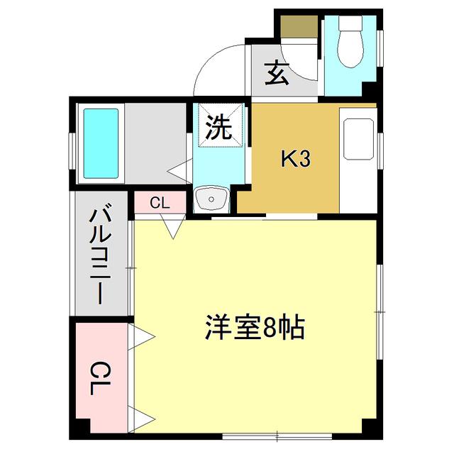 なの花ハウス(1K/1階)の間取り写真