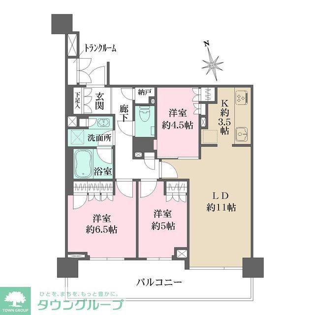 ザ・パークハウス船堀テラス(3LDK/5階)の間取り写真