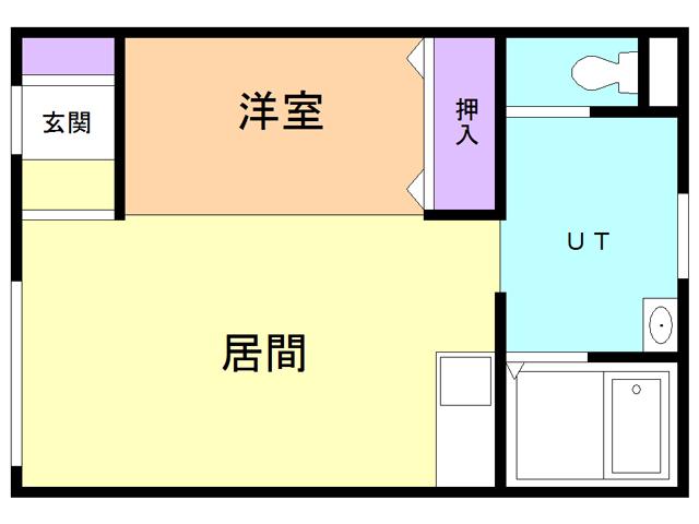 メゾンシエナII(1DK/2階)の間取り写真
