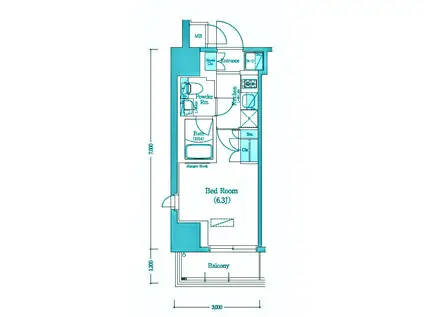 アーバネックス旗の台(1K/2階)の間取り写真