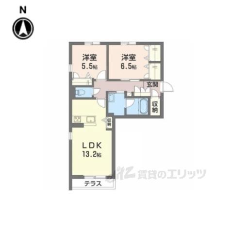 シャーメゾン英和(2LDK/1階)の間取り写真