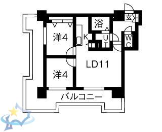 UURコート札幌北三条(2LDK/11階)の間取り写真