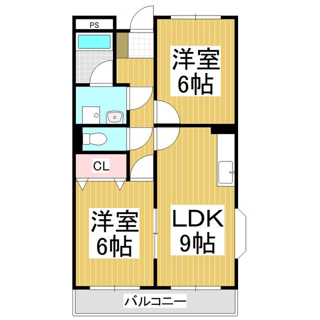 ファミーユ鎌倉(2LDK/3階)の間取り写真
