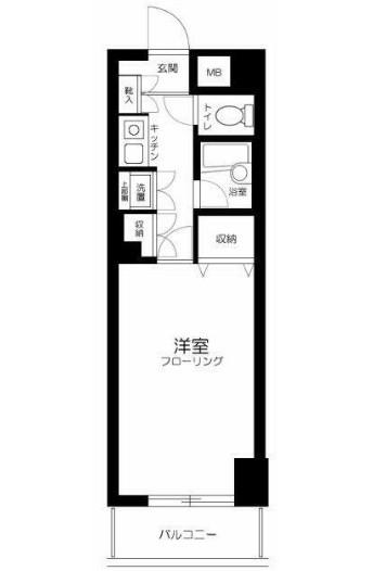 メゾンカルム横浜(1K/2階)の間取り写真