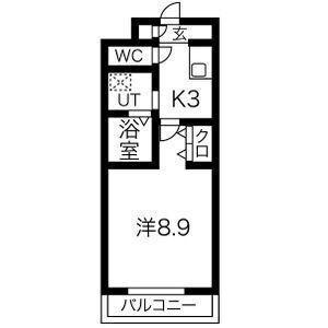 アヴァンセ ナゴネ(1K/2階)の間取り写真