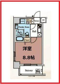 ハイズ田端 II イースト(1K/10階)の間取り写真