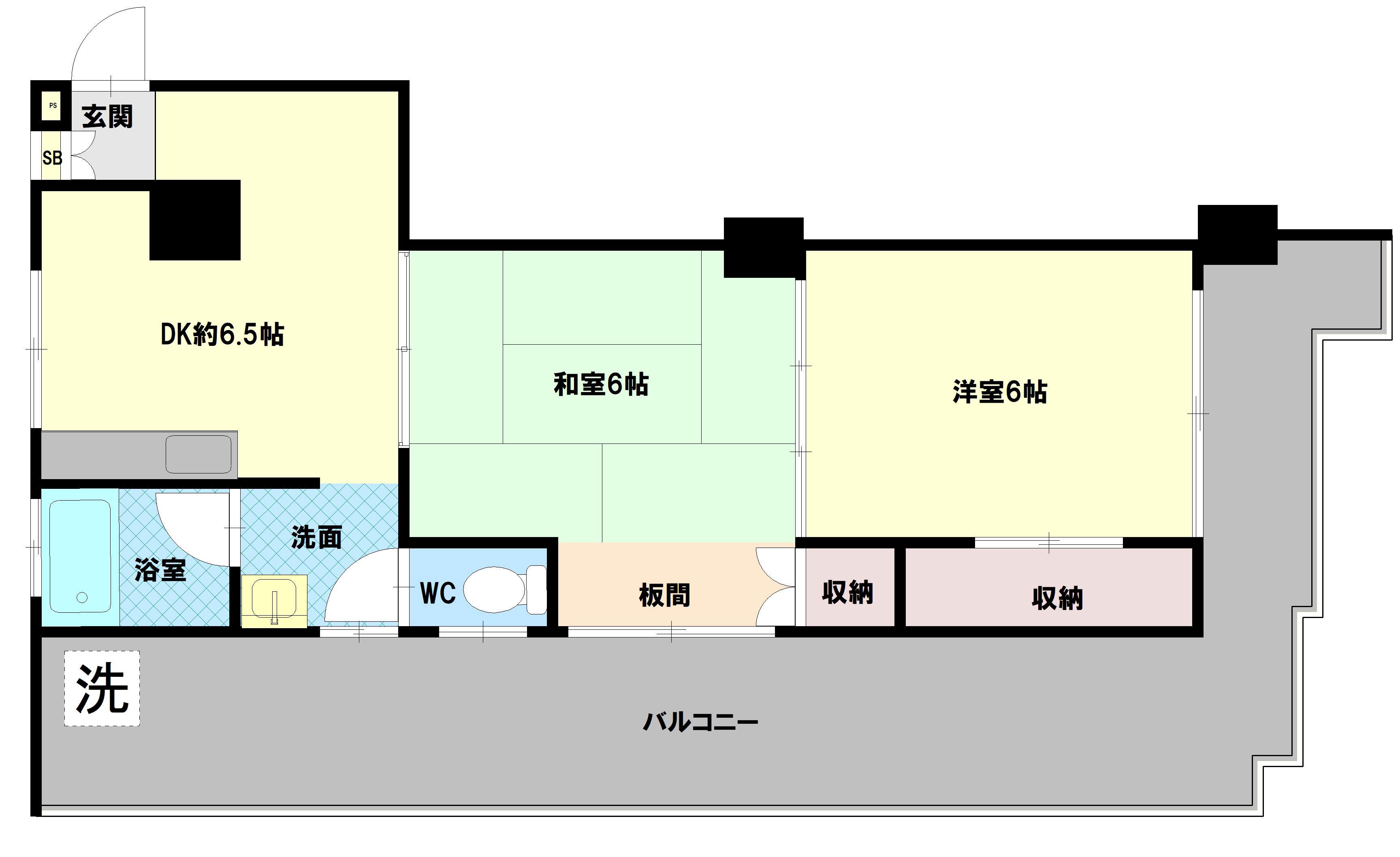 第2河合ビル(2DK/4階)の間取り写真