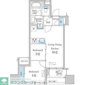 デュオフラッツ今池フレナ(2LDK/6階)の間取り写真