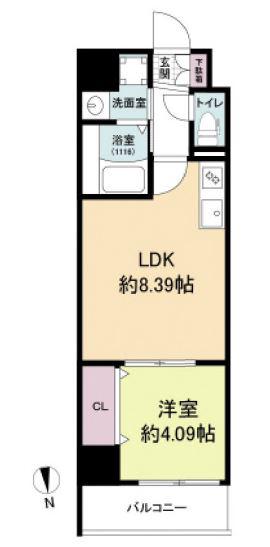 ACT DOORS天六(1LDK/8階)の間取り写真