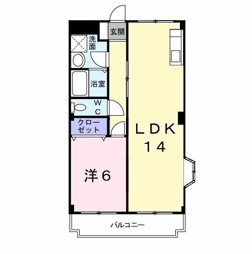 コーポ・ニシヨシ(1LDK/3階)の間取り写真