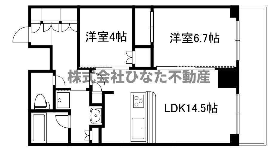 ジオタワー大阪十三(2LDK/19階)の間取り写真