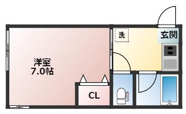 コーポ静和(1K/2階)の間取り写真